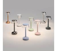 Flos Bon Jour Unplugged Lampada ricaricabile LED, corpo grigio scuro/corona trasparente -