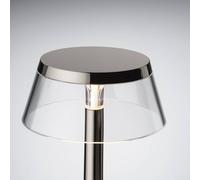 Flos Bon Jour Unplugged Lampada ricaricabile LED, corpo nerocromo/corona trasparente -