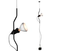 Flos Parentesi Lampada a Sospensione da Terra - design Achille Castiglioni e Pio Manzù Nero On-Off R125 led