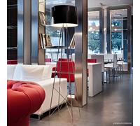 FLOS Ray F2, piantana, paralume nero, dimmer Flos