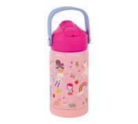 Floss and Rock Borraccia per bambini, motivo fatina arcobaleno, 37 ml, in acciaio inox, per bambini