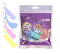 Floss Picks - PP Material, 40 Piece Animal Shaped Cleaner Toothpicks, Flossers For Kids | Gentle Teeth Care Sticks, Food Removal Tool For Boys Girls Family Travel, Home, Office, School, Post Me