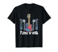 Floss Rock And Roll Dentista Studio Dentistico Umorismo Musica Maglietta