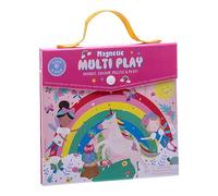 Floss & Rock Fata magnetica arcobaleno multiplay - 4 giochi in 1, include 4 penne cancellabili a secco, 20 pezzi di puzzle, elementi di gioco magnetici e sezione scarabocchi - Età dai 3 anni