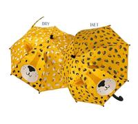 Floss & Rock Ombrello per bambini 3D con disegno leopardato che cambia colore, 50 cm, giallo