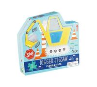 Floss & Rock Puzzle da costruzione a forma di escavatore con scatola formata, 20 pezzi, 41,5 cm