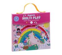 Floss & Rock - Rainbow Fairy Magnetic Multiplay - 4 giochi in 1, include 4 penne cancellabili a secco, 20 pezzi di puzzle, pezzi di gioco magnetici e sezione scarabocchiare - Età 3+
