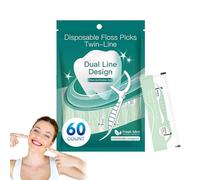 Floss Sticks, portatile doppio thread Tooth Floss Picks, Teeth Care Supplies, Ergonomic Removal Easy Grip Design for Braces, Hygiene, Travel, Family Use, 3x0.7x0.2 Inches