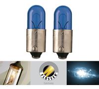 Flosser BA9s 4W Blu 408835 Due Lampadina Interno Guanto Box Luce Ricambio Azione