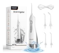 Flosser D'Acqua Per Denti, Irrigatore Orale Portatile Flosser Dentale Per Acqua Ipx7 Impermeabile 300 Ml 3 Modalità 4 Punte Jet Pulizia Profonda, Ricaricabile Usb Per Viaggi Con Approvazione FDA