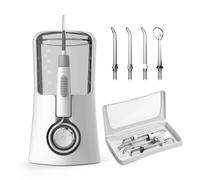 Flosser d'acqua portatile con serbatoio dell'acqua rimovibile e facile da pulire e controllo a 2 pulsanti per una rapida cura dei denti.