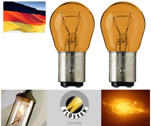 Flosser Germany 1157NA 2357NA P21/5W Lampadina Faro Anteriore 2 Pezzi 12V 21W