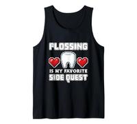 Flossing Side Quest Filo Interdentale Dentista Pixel Art Gamer Canotta