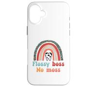 Flossy Boss No Moss Retro Arcobaleno Dentale Custodia per iPhone 16 Plus