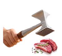 FLOTRUTE Batticarne, Martello per Carne Pesante, Chiodi a Doppio Lato Martello, Martello per Bistecca con Manico in Legno e Lega di Zinco Alimentare, 2 in 1 Mazzuolo per Carne, 26 CM