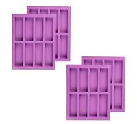 FLOTRUTE Stampo Silicone Rettangolare, Stampo per Torrone, Stampo in Silicone per Cereali, 4 Pezzi Grandi Barrette Energetiche per Cubetti di Ghiaccio, Biscotti, Tortini, Cioccolato, Dolci