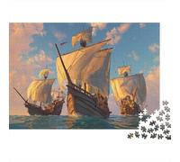 Flotta di navi mercantili|European Medioevo Style| Puzzle Divertenti Per Tutta La Famiglia 1000pcs (75x50cm) Adulti