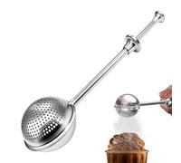 Flour Duster - Dusting Wand Baking 18cm | Dusting Wand, Stainless Steel, 60g Fine Mesh Powdered Sugar Shaker, Flour Sprinkler With Spring Handle For Cinnamon, Cocoa, Tea, Spices, Kitchen Accessory