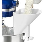 Flour Funnel for Stand Mixer - Wide Mouth Pour Spout Channel Attachment for Baking, Stand Mixer Bowl Funnel for Glass Ceramic Mixing Bowls | Free Flour Sugar Grain Powder Transfer Tool for Cookie