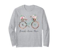 Flourish Dream Thrive Floral Bike Donna Cute Maglia a Manica