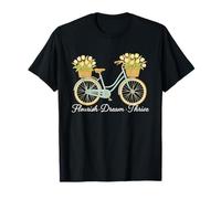 Flourish Dream Thrive Lovely Floral Bike con cestino a tulipano Maglietta