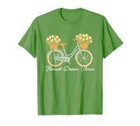 Flourish Dream Thrive Lovely Floral Bike con cestino a tulipano Maglietta