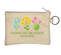 Flourish Like The Flowers Salmo 103 15 Portachiavi Portamonete Beige