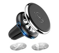 FLOVEME Supporto magnetico per telefono da auto, con 4 piastre metalliche, universale, compatibile con iPhone 11, 8, 7, X, XR, Xs, SE, Samsung S20, S10, S9, colore: argento