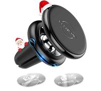 FLOVEME Supporto magnetico per telefono da auto, con 4 piastre metalliche, universale, compatibile con iPhone 11, 8, 7, X, XR, Xs, SE, Samsung S20, S10, S9, S8, Huawei, nero