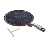 FLOVIA COOK BY NATURE Padella per crepes antiaderente in ceramica da 24 cm, con spargitore, senza PFOA e PFOS, adatta a tutti i fornelli, compresa l'induzione, rosso
