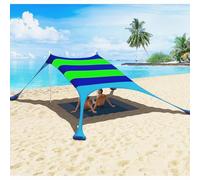 Floving Spiaggia ombra tenda tenda da sole 4-5 persone protezione solare impermeabile blocco leggero ed elastico parasole tende da spiaggia
