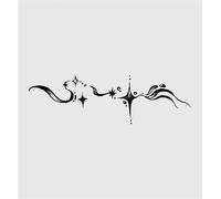 Flow - Adesivo per tatuaggio Star Herb, semipermanente, antiriflesso, impermeabile, durata 2 settimane, tatuaggio temporaneo finto