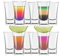 FLOW Barware Set di 12 Bicchierini da Shot, Bicchiere Shot, Bicchierino da Liquore, Trasparenti, da 25 ml/50 ml, con Base Pesante, per Vodka, Whisky, Tequila