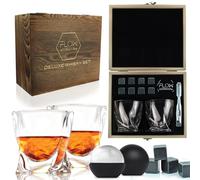 Flow Barware - Set di bicchieri da whisky e whisky, in confezione regalo con motivo intrecciato per Scotch, Bourbon Gin & Tonic & Cocktails