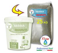 Flow SABBIA al QUARZO FILTRANTE → 25 kg per POMPE FILTRO Piscina INTEX, BESTWAY