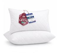 Flowen Cuscini Letto Coppia di Guanciali 50x80 per Dormire Imbottitura Standard Antiacaro Anallergico Traspirante Rettangolare per Matrimoniale Singolo con Federa Trapuntata Lavabile
