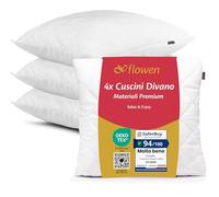 Flowen Cuscini per Divano 30x30 Imbottitura Cuscini 4 pezzi Interno Decorativi Quadrati Morbidi con Federa Trapuntata Bianca Anallergici Antiacaro Arredo Casa Salotto Letto Lavabili