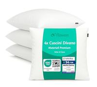 Flowen Cuscini per Divano 30x30 Imbottitura Cuscini 4 pezzi Interno Decorativi Quadrati Morbidi con Federe in Microfibra Bianca Anallergici Antiacaro Arredo Casa Salotto Letto Lavabili