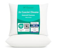 Flowen Cuscini per Divano 35x35 Imbottitura Cuscini 2 pezzi Interno Decorativi Quadrati Morbidi con Federe in Microfibra Bianca Anallergici Antiacaro Arredo Casa Salotto Letto Lavabili