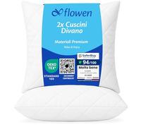 Flowen Cuscini per Divano 45x45 Imbottitura Cuscini 2 pezzi Interno Decorativi Quadrati Morbidi con Federe in Poliestere Bianca Anallergici Antiacaro Arredo Casa Salotto Letto Lavabili