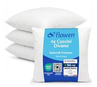 Flowen Cuscini per Divano 50x50 Imbottitura Cuscini 4 pezzi Interno Decorativi Quadrati Morbidi con Federe in Poliestere Bianca Anallergici Antiacaro Arredo Casa Salotto Letto