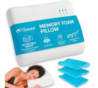 Flowen Cuscino Cervicale Altezza Regolabile Memory Foam Guanciale per Dormire a Doppia Onda Ortopedico Ideale per Supporto al Collo Ergonomico Traspirante Antirussamento Anallergico Federa Lavabile