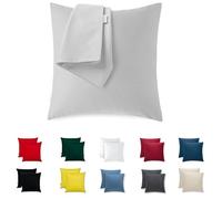 Flowen Federe Cuscini Divano 40x40 Set da 2 Copricuscini Decorativi 100% Cotone Jersey Tessuto Morbido Anallergico Antiacaro e Traspirante Fodere con Cerniera Nascosta Lavabili in Lavatrice