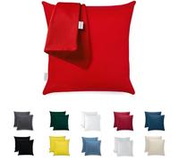 Flowen Federe Cuscini Divano 40x40 Set da 2 Copricuscini Decorativi 100% Cotone Jersey Tessuto Morbido Anallergico Antiacaro e Traspirante Fodere Quadrate per Arredo Moderno Letto e Sedia