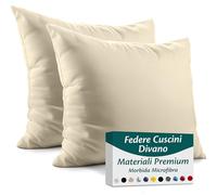 Flowen Federe Cuscini Divano 45x45 Set da 2 Copricuscini in Microfibra Fodere Lavabili e Resistenti 45 x 45 cm Tessuto 100% Poliestere Traspirante Anallergico Antiacaro Ideali per Arredo Casa