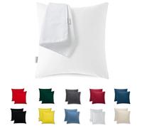 Flowen Federe Cuscini Divano 50x50 Set da 2 Copricuscini Decorativi 100% Cotone Jersey Tessuto Morbido Anallergico Antiacaro e Traspirante Fodere con Cerniera Nascosta Lavabili in Lavatrice