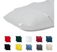 Flowen Federe Cuscini Divano e Letto 65x65 Set 2 Copricuscini Decorativi 100% Cotone Effetto Seta Tessuto Morbido Anallergico Antiacaro e Traspirante Fodere con Cerniera Nascosta Lavabili in Lavatrice