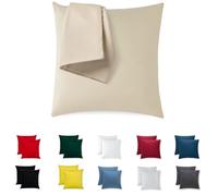 Flowen Federe Cuscini Divano e Letto 65x65 Set 2 Copricuscini Decorativi 100% Cotone Jersey Tessuto Morbido Anallergico Antiacaro e Traspirante Fodere con Cerniera Nascosta Lavabili in Lavatrice