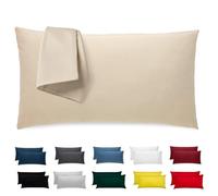 Flowen Federe Cuscini Letto Matrimoniale Cotone 50x80 Set 2 Copricuscini Tessuto Morbido Jersey Anallergico Antiacaro Traspirante con Zip Nascosta Coppia Fodere Lavabili in Lavatrice