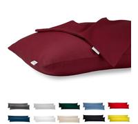 Flowen Federe Cuscini Letto Matrimoniale e Divano 40x145 Set 2 Copricuscini 100% Cotone Jersey Tessuto Morbido Anallergico Antiacaro Traspirante Coppia Fodere Rettangolari Lavabili in Lavatrice